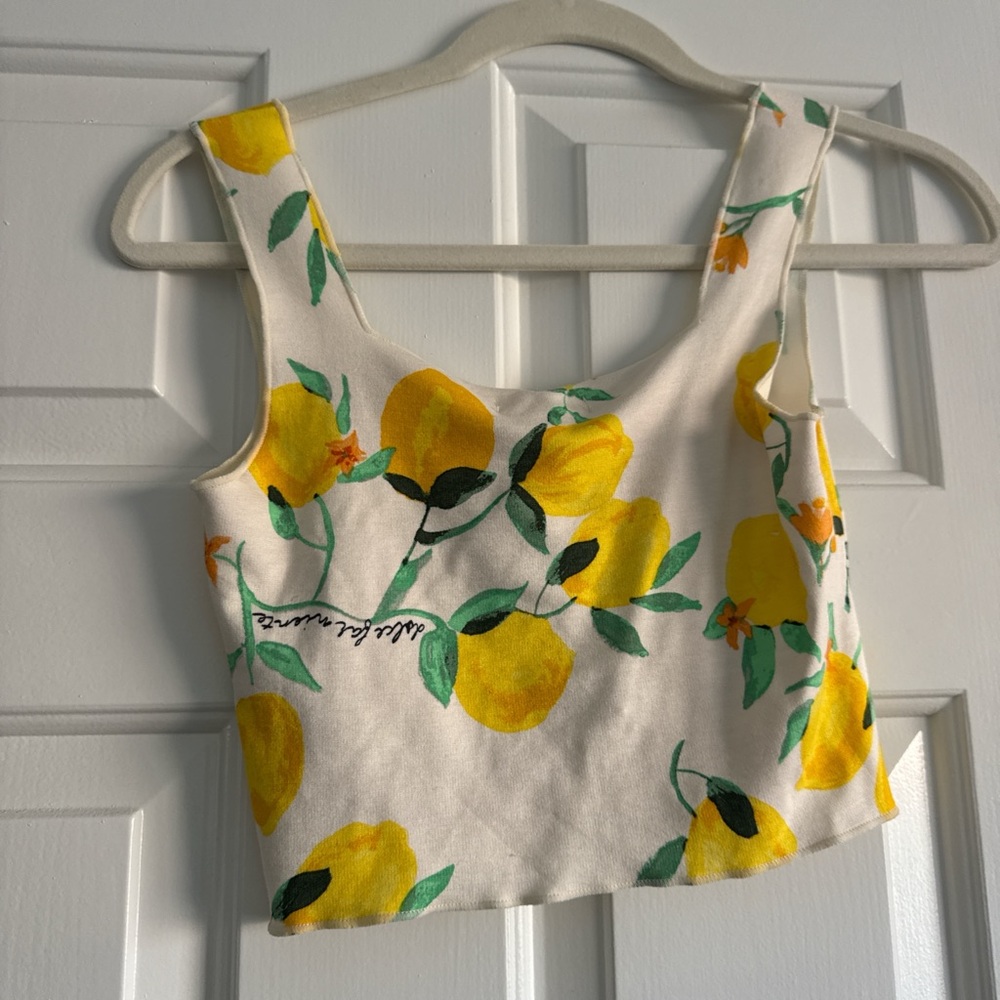 H&M Yellow Lemon Print Tank Top